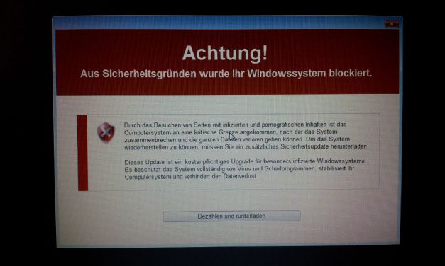 Achtung! Aus Sicherheitsgründen wurde Ihr Windowssystem blockiert