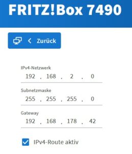 FRITZ!Box statische Routen